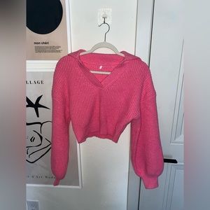 Barbie pink crop sweater